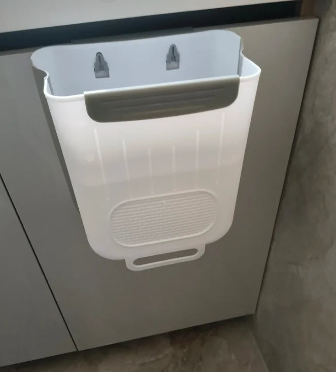 Cubo de basura plegable montado en la pared de la cocina, cubo de basura colgante para armario del hogar, cubo de basura colgante clasificado, accesorios de cocina