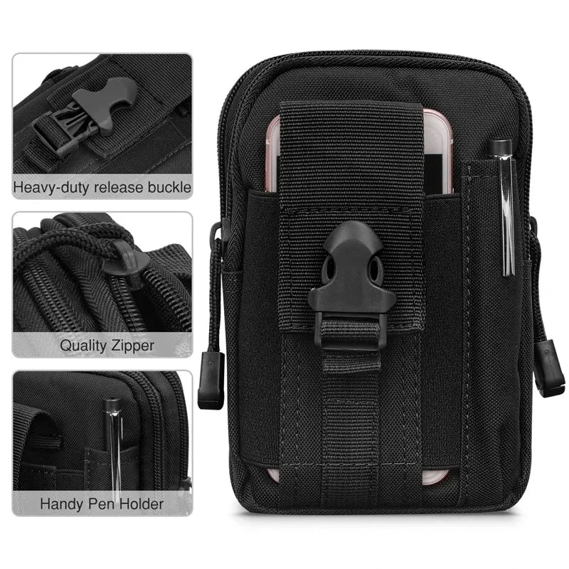 Mobile Phone Case Pouch Waist Bag Waterproof Nylon Multifunction Casual Men Waist Pack Male Small Bag
