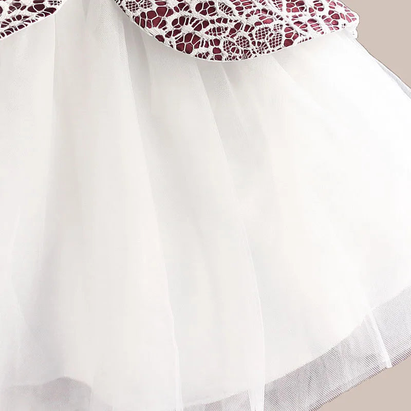 HETISO Lace Flower Girl Dress TUTU style Silk Belt Princess Kids Dresses 3 colors leopard Girls Party Dress for 1-6T