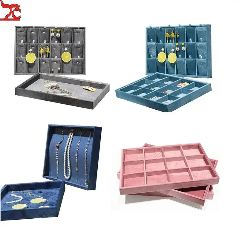 New Velvet Jewelry Tray | Ring Earring Necklace Organizer Case