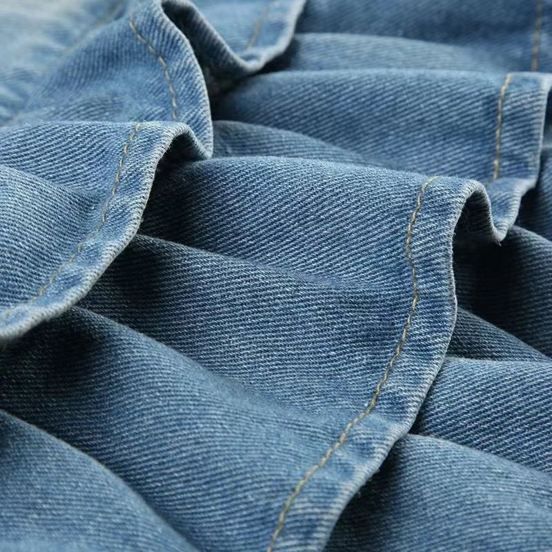 Vintage Lace Up Denim Skirts Women Y2K American Mid Waist All Match Mini Skirts Summer Streetwear Casual Pleated Jeans Skirts