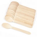 50/100PCS Disposable Wooden Tableware Wedding Party Wooden Knife Fork Spoon Tableware for Tasting Yogurt Ice Cream Cake