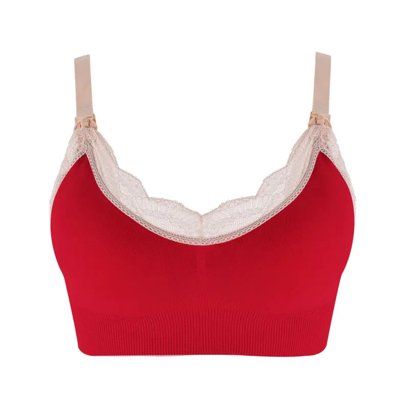 New Wireless Front Open Nursing Bra Soft Lace Breathable Seamless Maternity Breastfeeding Bras Maternal Support For Pregnant