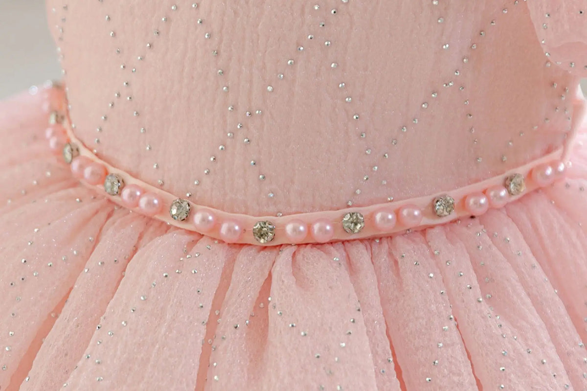 HETISO Flower Girls Princess Dress Beaded Kids Ball Gown for Wedding Child Birthday Party Custom 1-4 Years