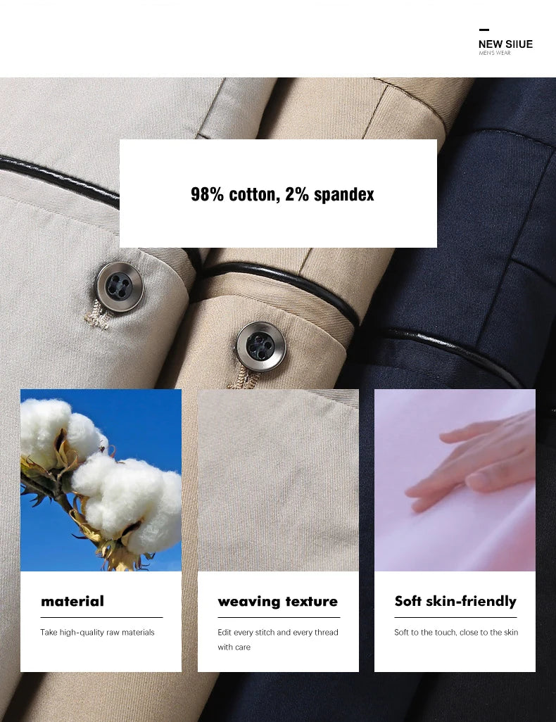 Classic Style Summer Men's Thin Cotton Casual Pants Business Fashion Stretch Loose Straight Beige Trousers Male Brand Clothes
