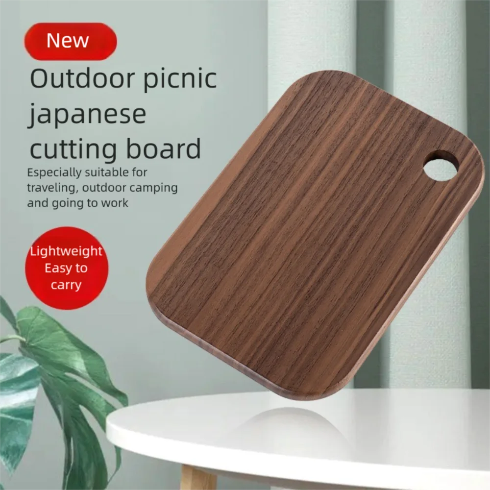 Wooden Outdoor Cutting Boards Double-sided Portable Fruit Cutting Board Walnut Camping Kitchenware For 800/1000ml Lunch Box