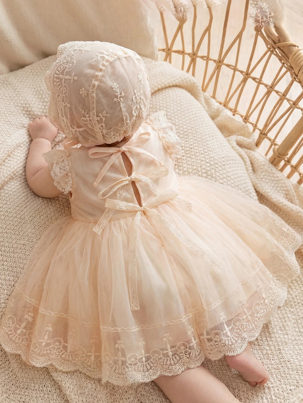 Baby Girl 0-2 Years Old Baby Wine Red Baptism Dress,Lace Net Skirt,Princess Dress,Wedding Flower Girl Dress,Birthday,With Hat