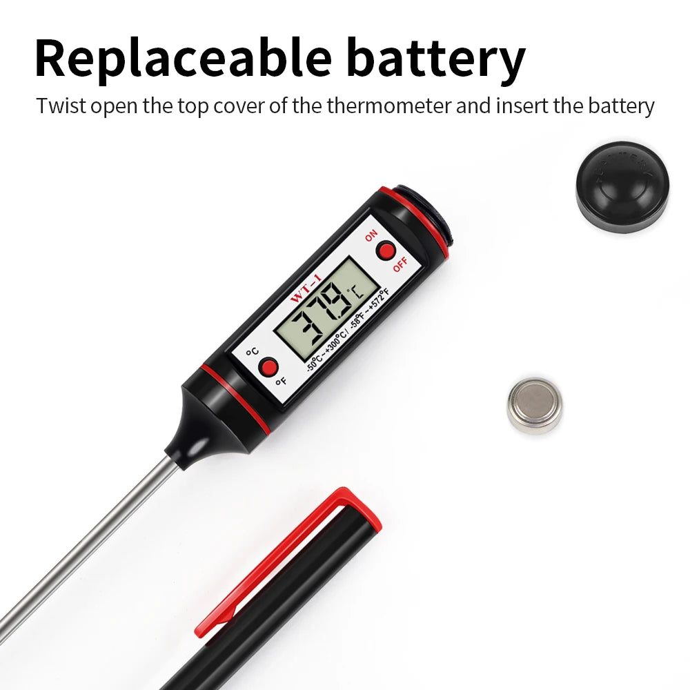 Termómetro digital de alimentos, nuevo medidor electrónico de temperatura para carne, cocina, alimentos, barbacoa, herramientas con sonda de acero inoxidable 304