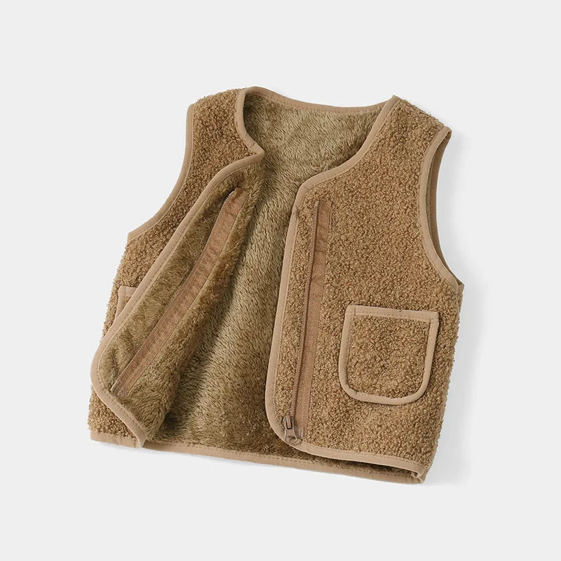 Baby Girl Boys Waistcoat Fleece Soft Warm Vest Autumn Winter Sleeveless Jacket for Children Boy Outerwear Toddler Coat Clothes
