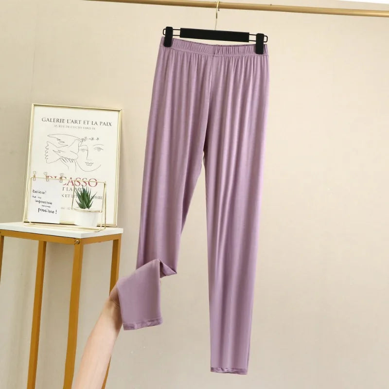 Women's Modal Pajama Pants - Plus Size Elastic Waist Sleep Bottoms