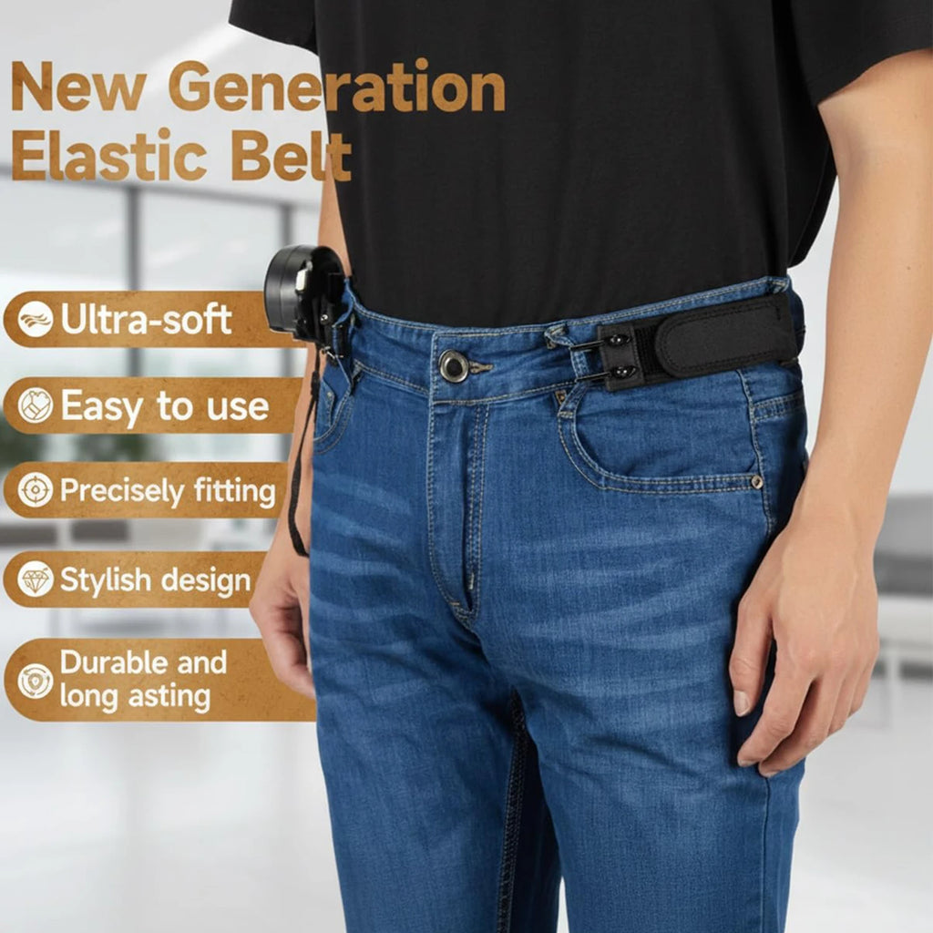 Buckle Free Waist Belts Men's Ultra-soft No Buckle Elastic Belts Fashion Comfortable Stylish Belt Loop Buckle-Free Belt Unisex