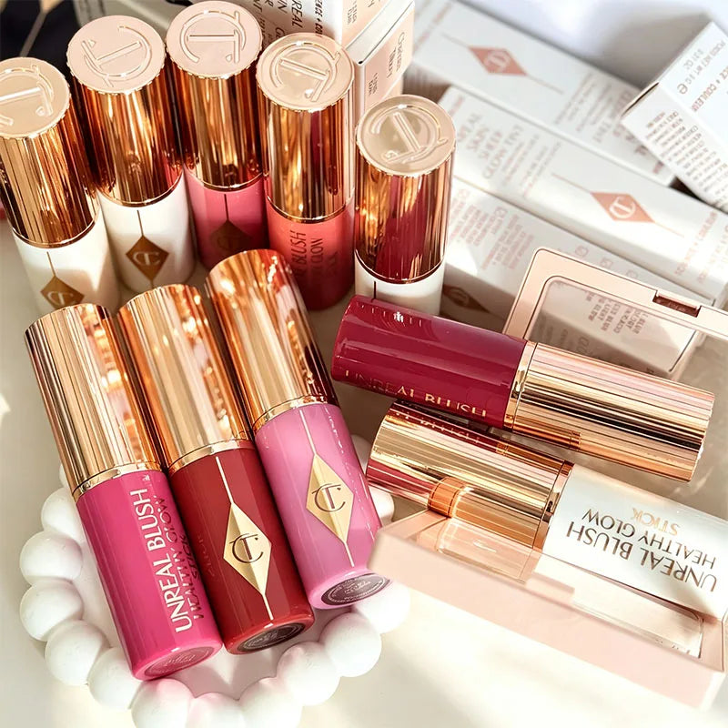 New CT 6 Colors Jelly Blush Stick Multi-use Lip Cheek Tint Soft Glow Hydrating Glowing Natural Low Saturation Pink Purple Blush