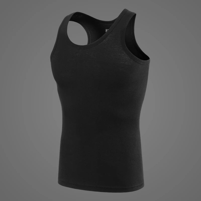 3/1 Piece Men'S Pure Cotton Vest Fitness Training Jacket Four Seasons Solid Color Tight Sleeveless T-Shirt Teenagers Casual Joke