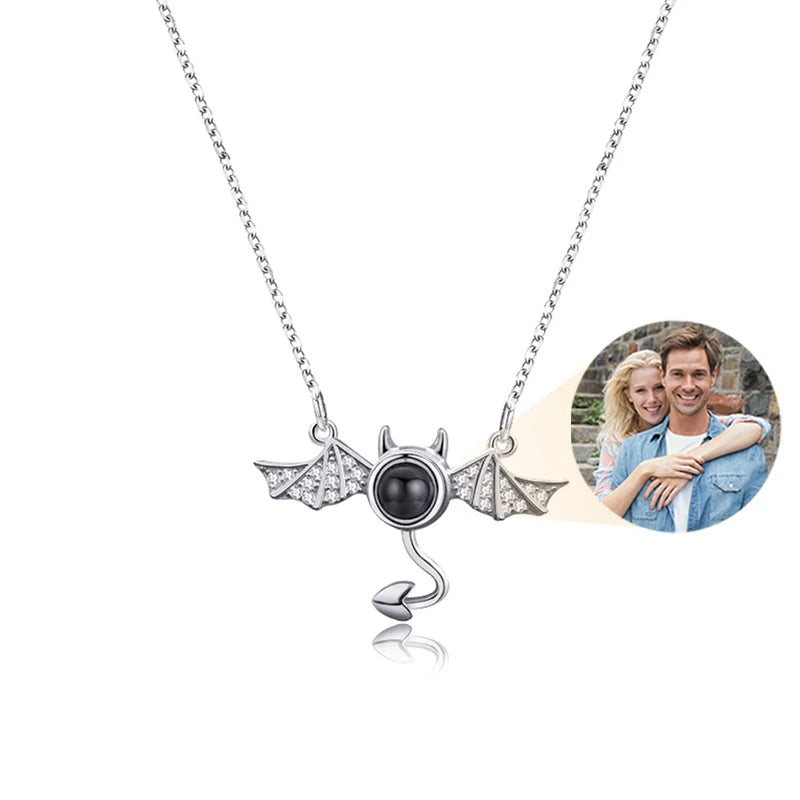 Custom Photo Projection Necklace With I Love You In 100 Languages Personalized Gift For Women