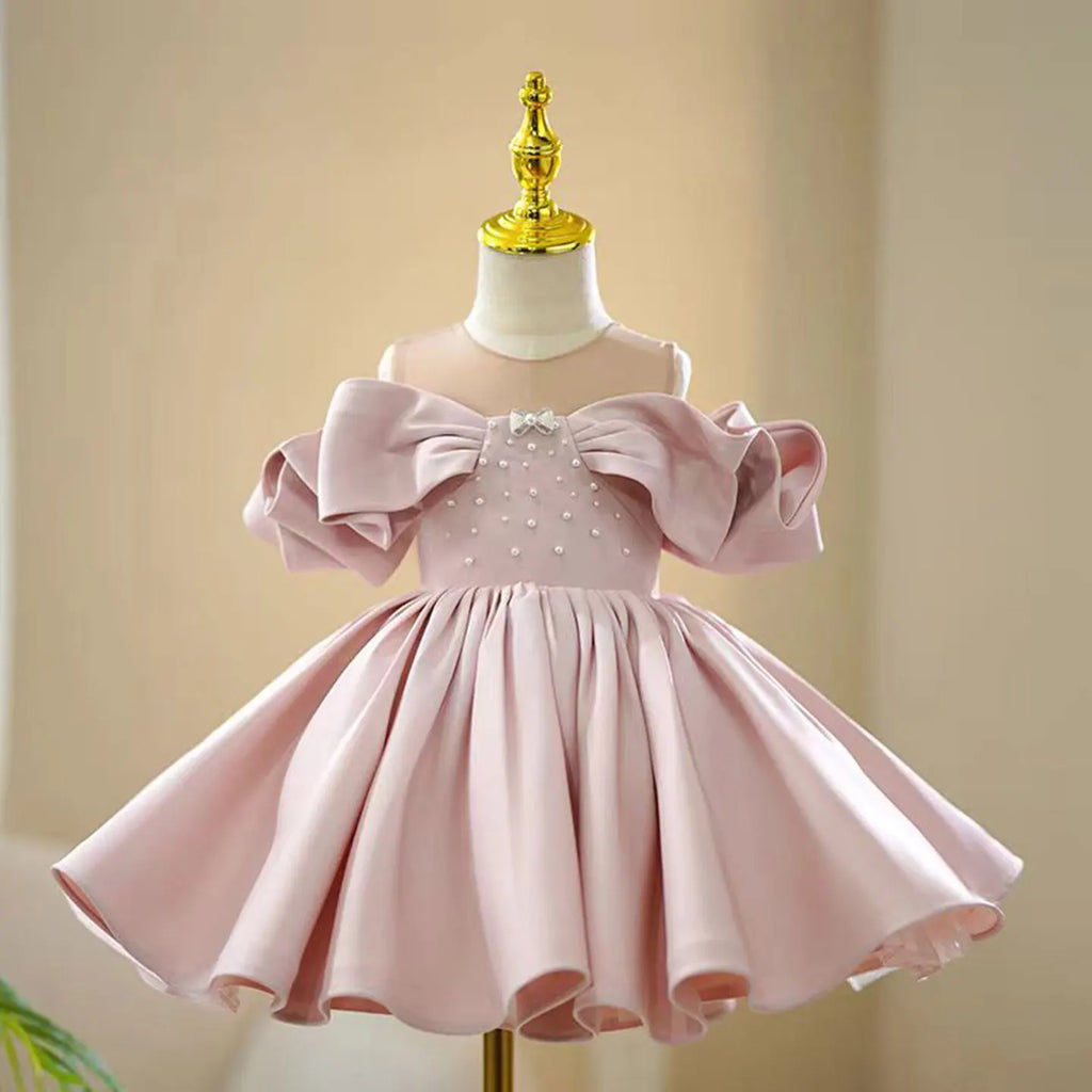 Dreamy Vow J765 Adorable Pink Baby Girl Dress for Kids 1st Wedding Birthday Celebration Party Summer Knee Length Ball Gown