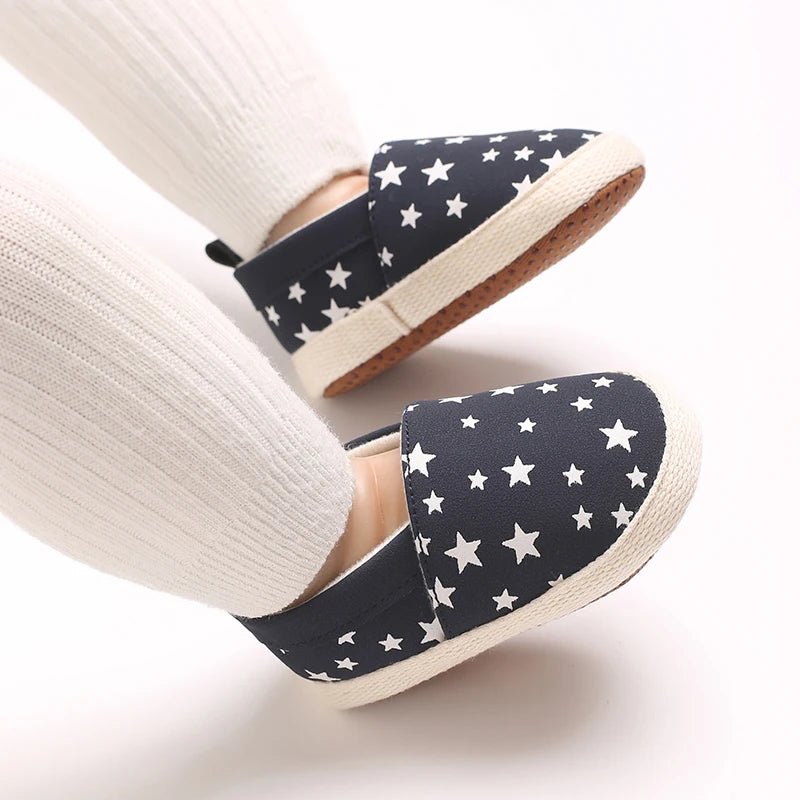 Little Star Baptismal Baby Casual Flat Shoes Spring Autumn Soft Walking Shoes For Infant Toddler 0-18 Months