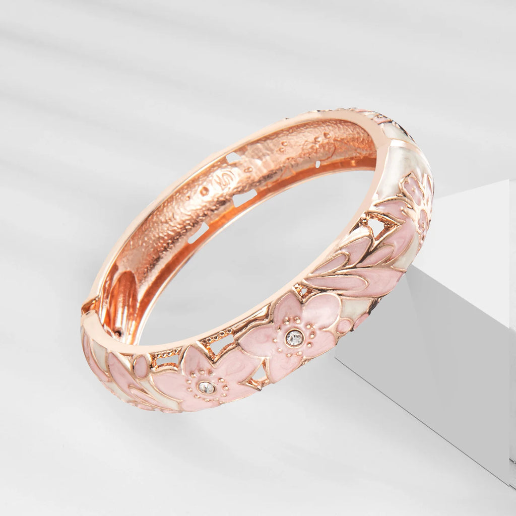 Bangle For Women Double Enamel Bangle Set Cloisonne Women's Jewelry Accessories Indian Style Dubai Trendy Metal Bracelet On Hand