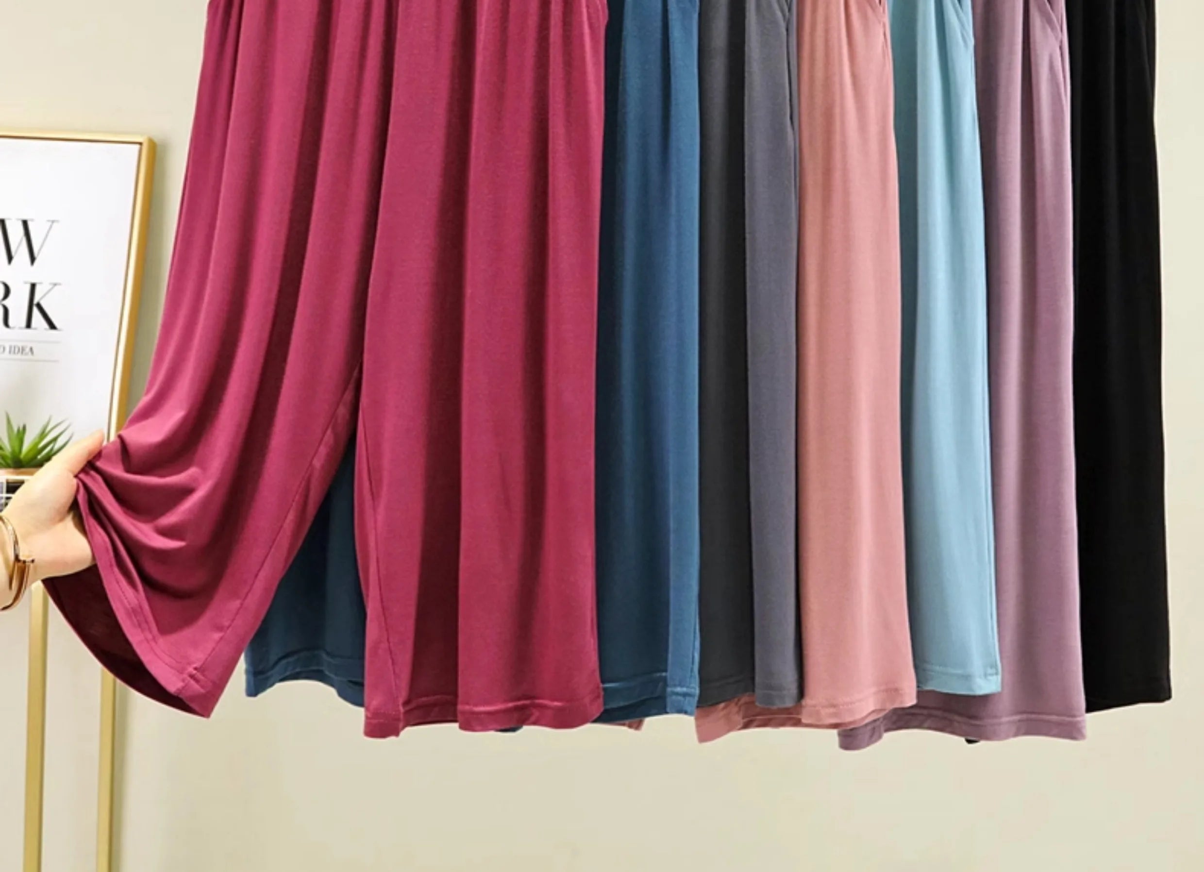 Modal Wide Leg Pants Women's Summer Loose Shorts Thin Casual Pants plus Size Sports Pants Wide Leg Pants Sleepwear