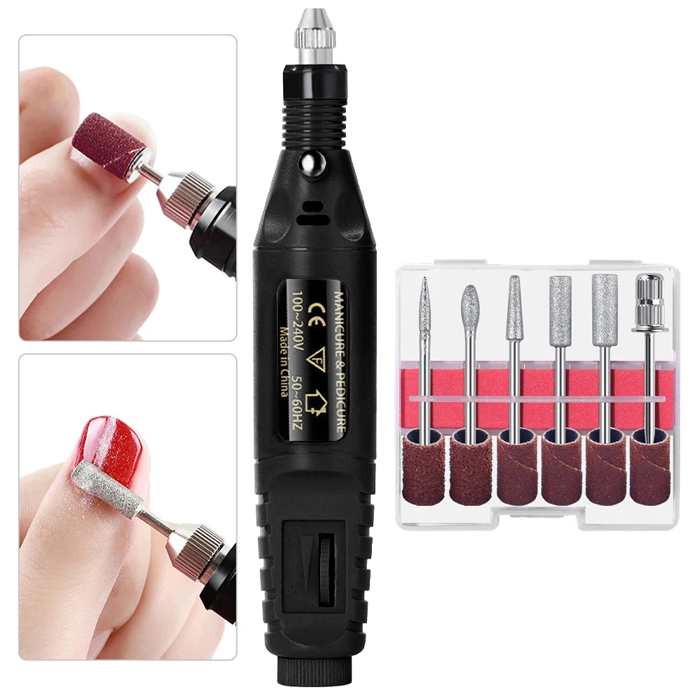 Electric Nail Sander Set Nail Drill Machine Grinding Equipment Milling Cutter For Manicure Pedicure Strong Polishing Tools