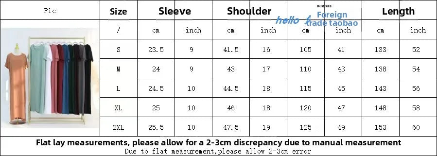 Fashionable  Color round Neck Short Sleeve Long Dress Inner Wear Dress Ethnic Style New Arrival High Waist Polyester Fabric