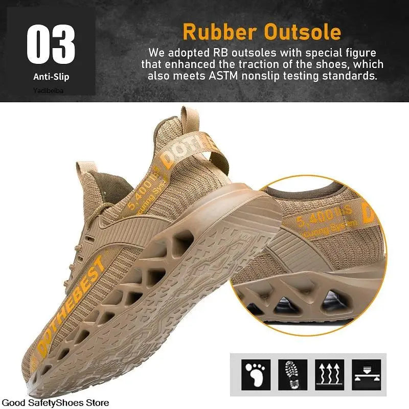 Safety Shoes Men For Work Sneakers Women'S Men Steel Toe Work Shoes Security Protective Shoes Lightweight Anti-Smash Anti-Puncture