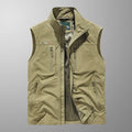 DIMUSI Summer Mens Multi-pocket Vests Casual Man Breathable Mesh Vest Sleeveless Jackets Man Outwear Fishing Waistcoats Clothing