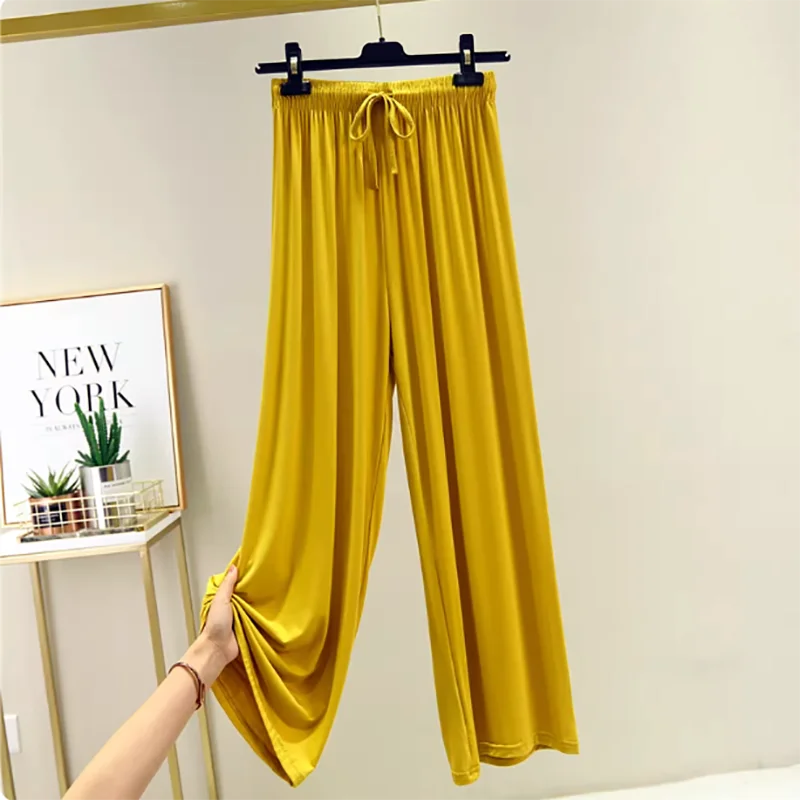 VGVFHZY Women's Wide Leg Pants High Waist Casual Loose Ice Silk