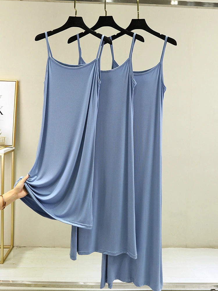 Modal Sleeveless Vest Dress Women Summer Thin Base Layer Color Block Casual round Neck Scene Casual July Deer Brand Dress