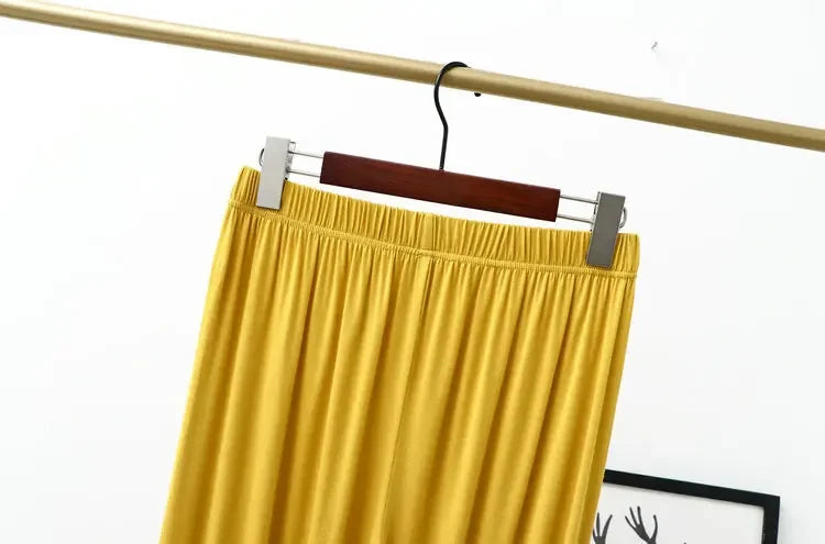 Women's Modal Wide-Leg Pants - Floor-Length Casual Loose Trousers