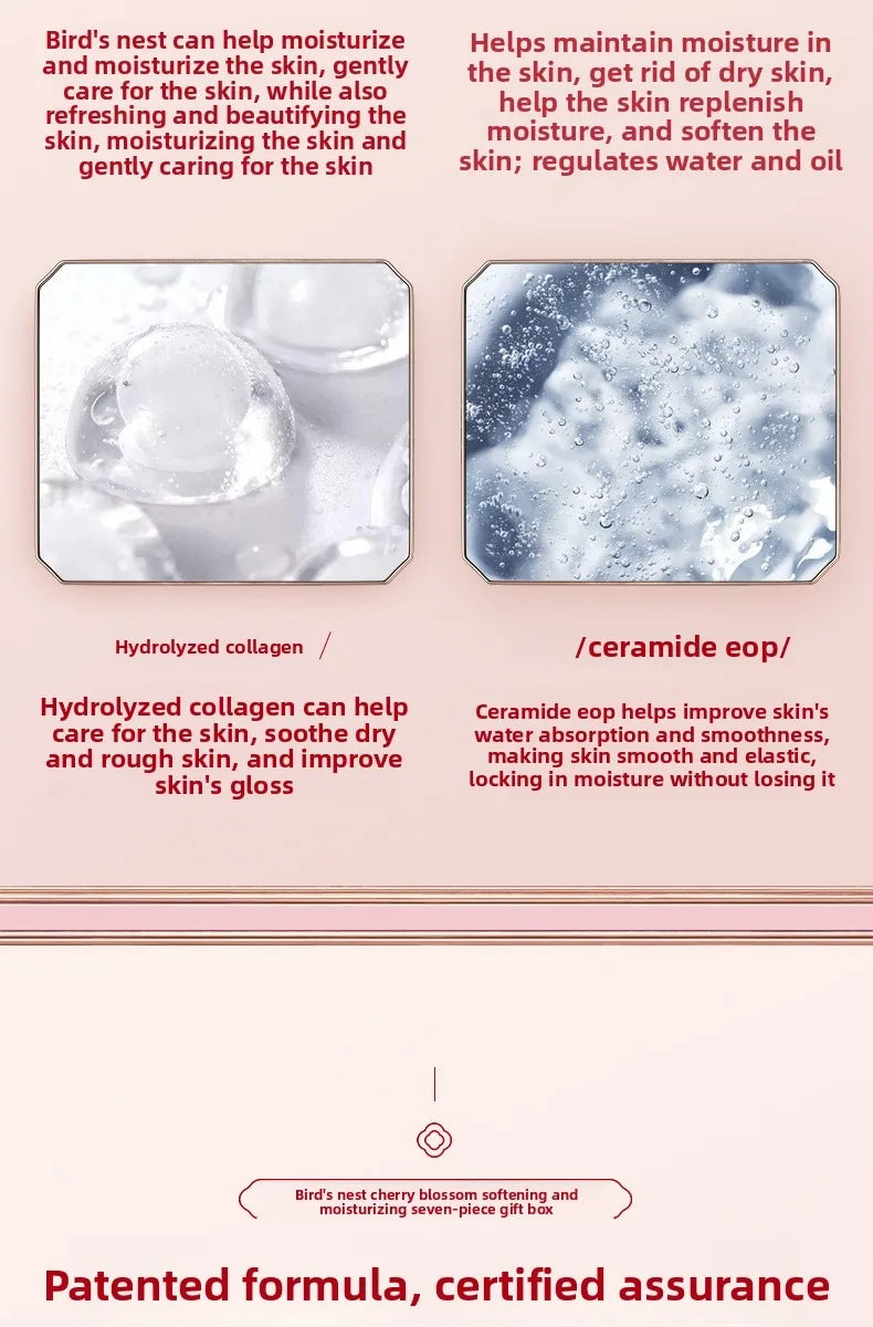 Cherry Blossom  Moisturizin Anti-Wrinkle Set Reduces Fine Lines Repairs Skin Hydrates Brightens Anti-Aging Firming Skin care