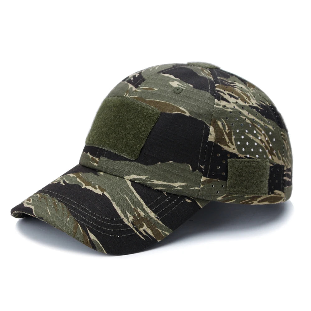 1/2Pcs New Men Camouflage Baseball Cap Breathable Sunscreen Hat Outdoor Sports Hunting Hiking Camping Beach Fishing Sun Hat