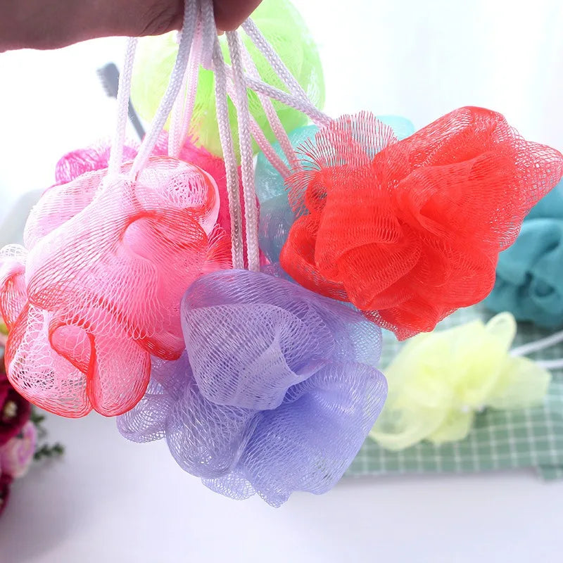10Pc Color Random Bath Shower Soap Bubble Body Wash Exfoliate Puff Sponge Mesh Net Ball Bath Brushes Random Color