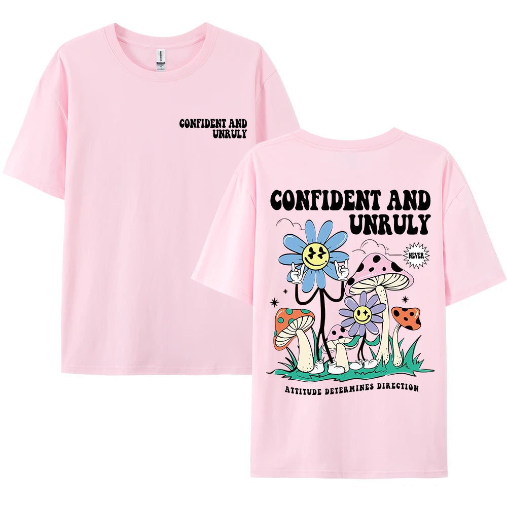 Mens Attitude T Shirt Confident Unruly Streetwear Cotton Short Sleeve Breathable Tee For Men