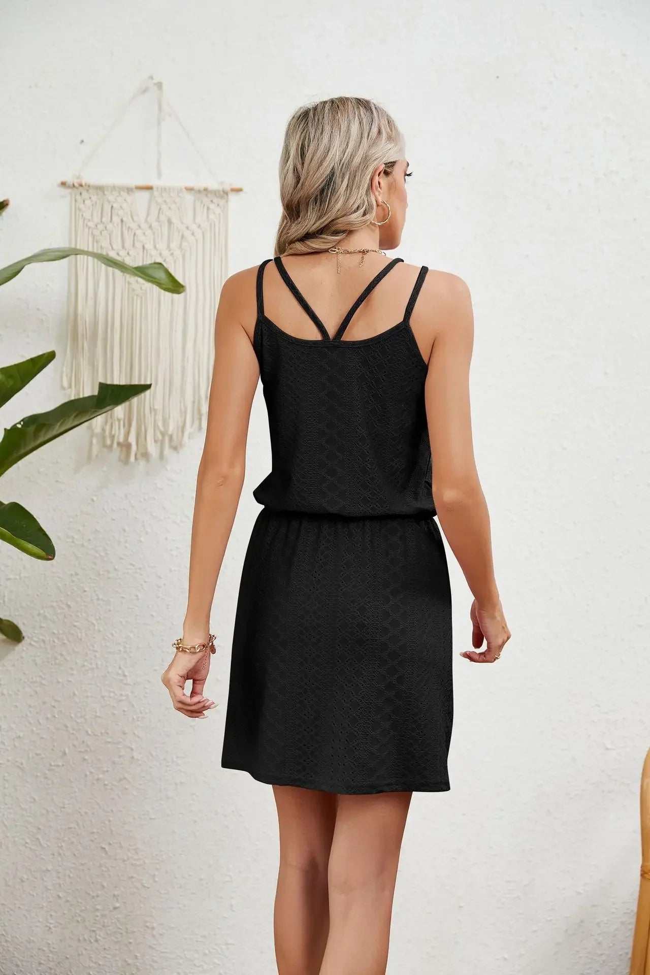 Summer Sleeveless Mini Dress Women Casual A-Line Drawstring Pocket Beach Holiday Dresses For Women Short Dress White Sundress