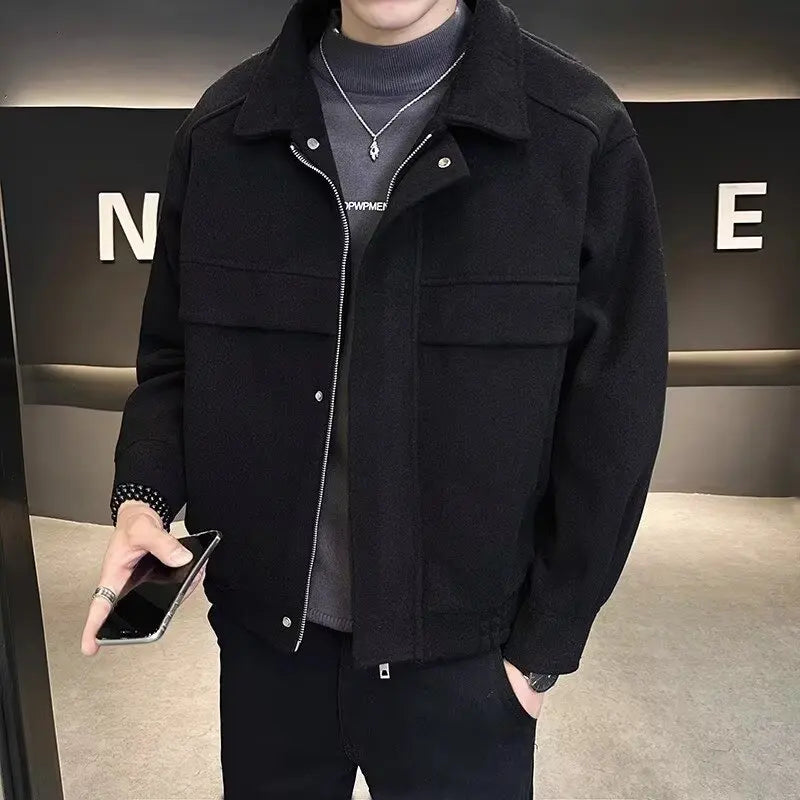 Korean Popular Clothes Men's Jackets Streetwear Men's Clothing Multiple Pockets Hong Kong Style Windbreaker Jacket Multifunction