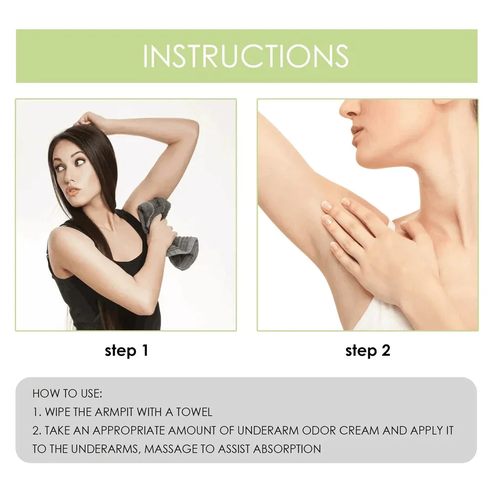 Underarm Deodorant Cream - Herbal Antiperspirant for Body Odor 10g