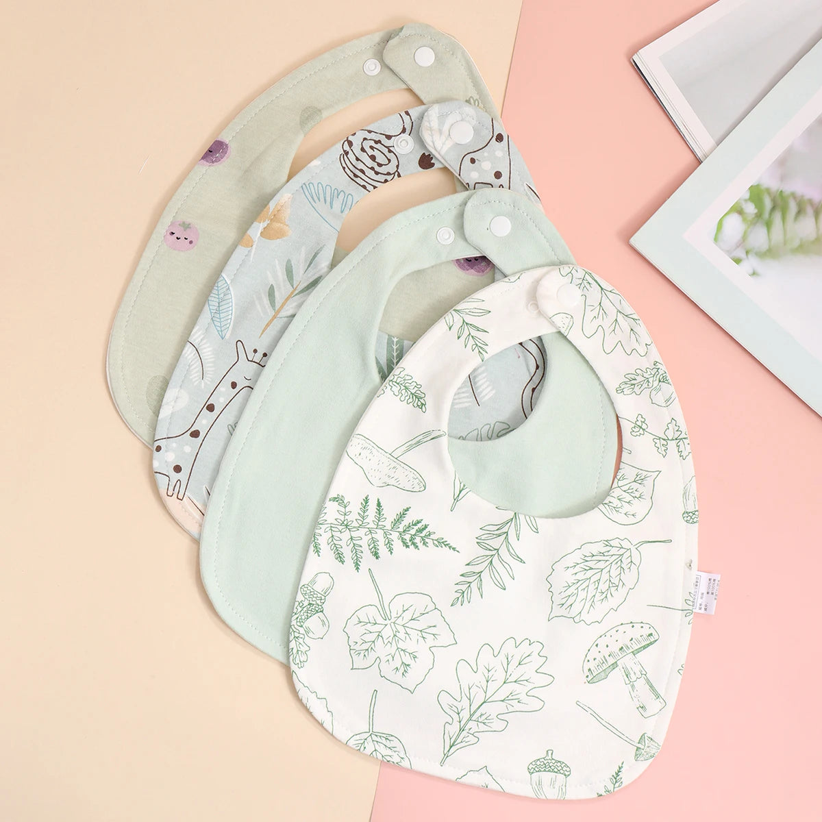 4Pcs Cotton Soft Baby Adjustable Bibs Infant Bib Newborn Burp Cloths Bandana Scarf For Kids Boy Girls Feeding Saliva Towel