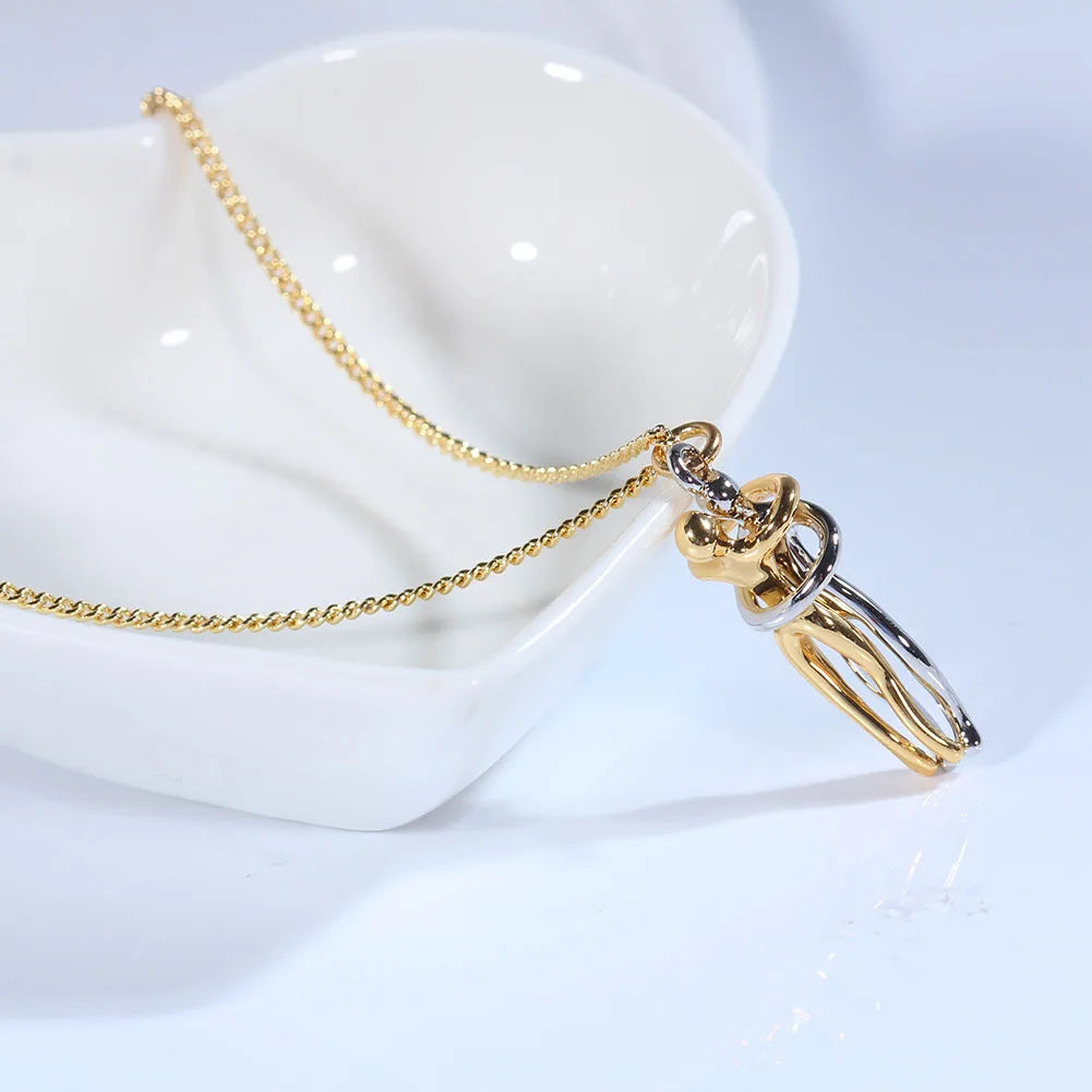 Fashion Hugging Necklace Jewelry Choker Hug Pendant Chain Men Necklaces For Lover Women'S Couple Men Lady Female Male