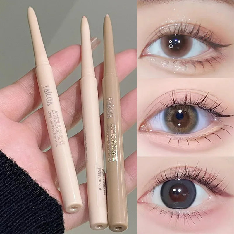1PC Matte Pink Lying Silkworm Pen Natural Brightening Glitter Eye Shadow Pencil Smooth Quick Drying Eyes Beauty Makeup Cosmetics