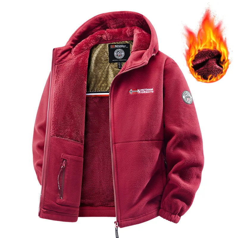 Ayrbao Men's Winter Jacket - Thick Fleece-Lined Hooded Coat