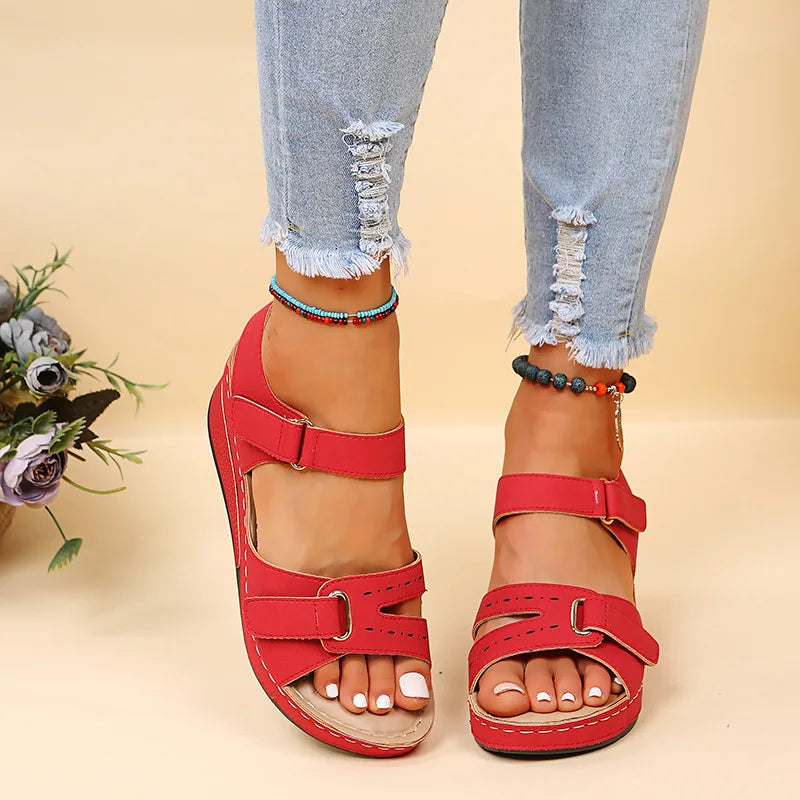 Women's Wedge Platform Sandals - Open Toe Casual Beach Shoes