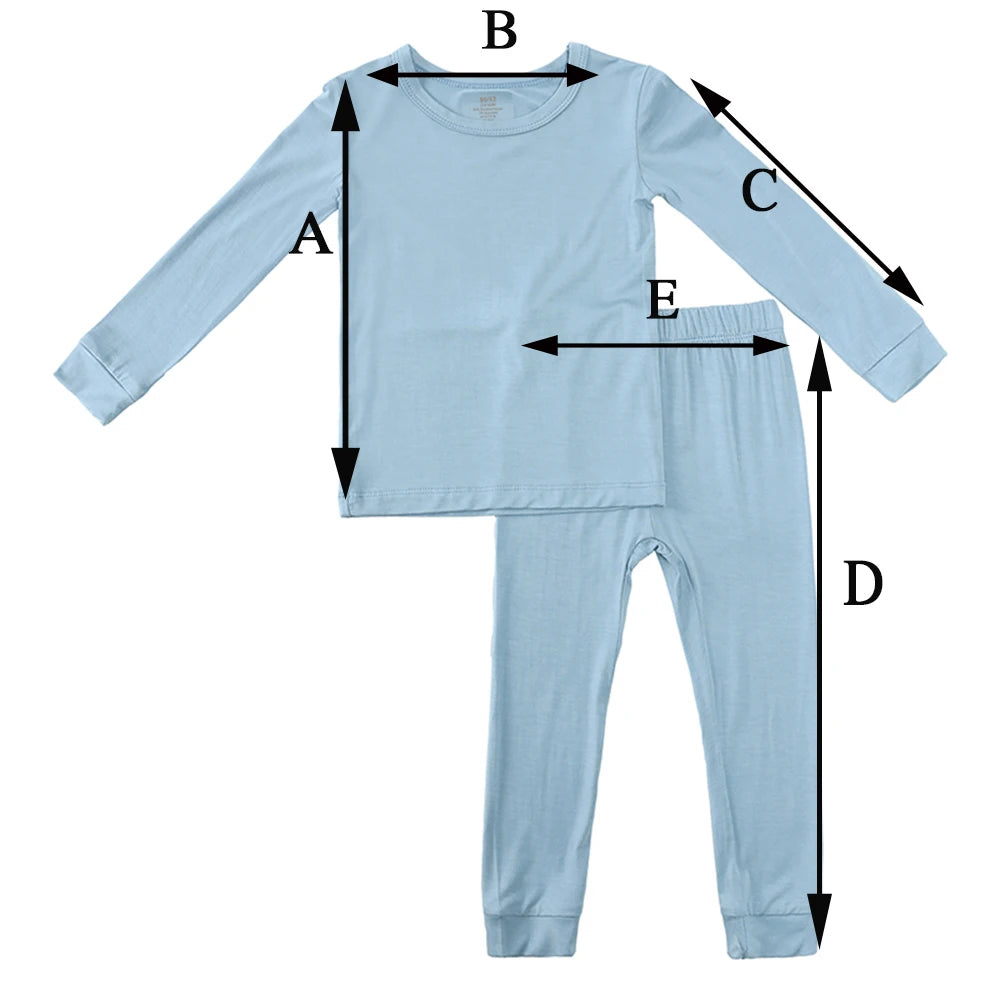 2026 Bamboo Fiber Toddler Kids Pajamas Clothes Solid Hight Elasticity Breathable Sleepwear Set For 9M-7T Boy Girl Loungewear