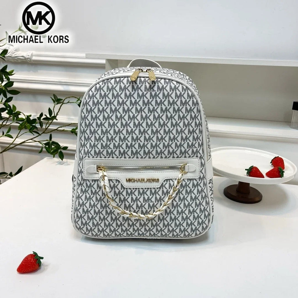 Michael Kors Women's Fashion Leisure Backpack Multi functional Large Capacity Small Backpack MK Outward Vacation Travel Bag