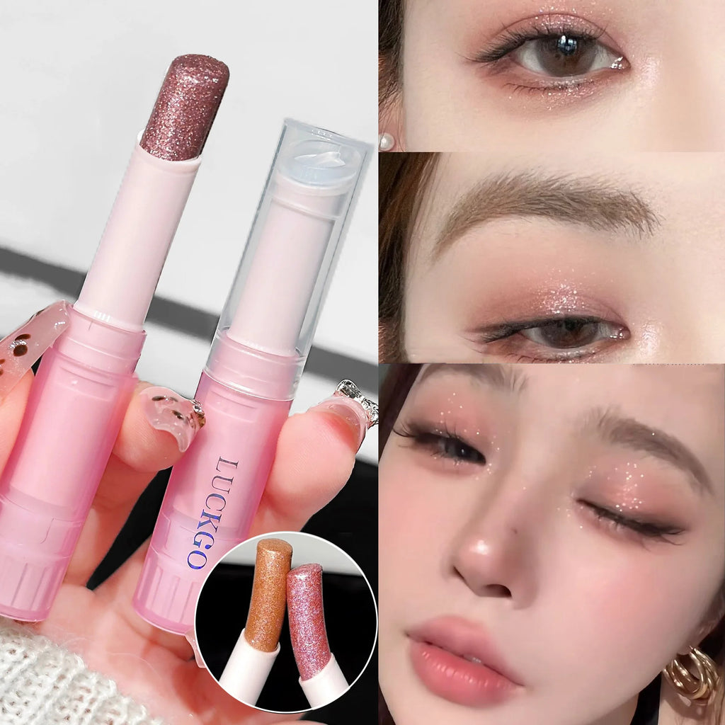 Jelly Brightening Eye Shadow Stick - Shimmer Creamy Eye Crayon, Easy-Blend Long-Lasting With Twist-Up Applicator