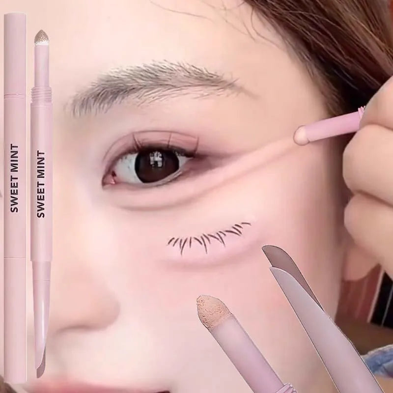 Double Headed Sickle Eyeliner Lying Silkworm Pen Waterproof Natural Glitter Eyeshadow Lying Silkworm Eyes Contour Shadow Make Up