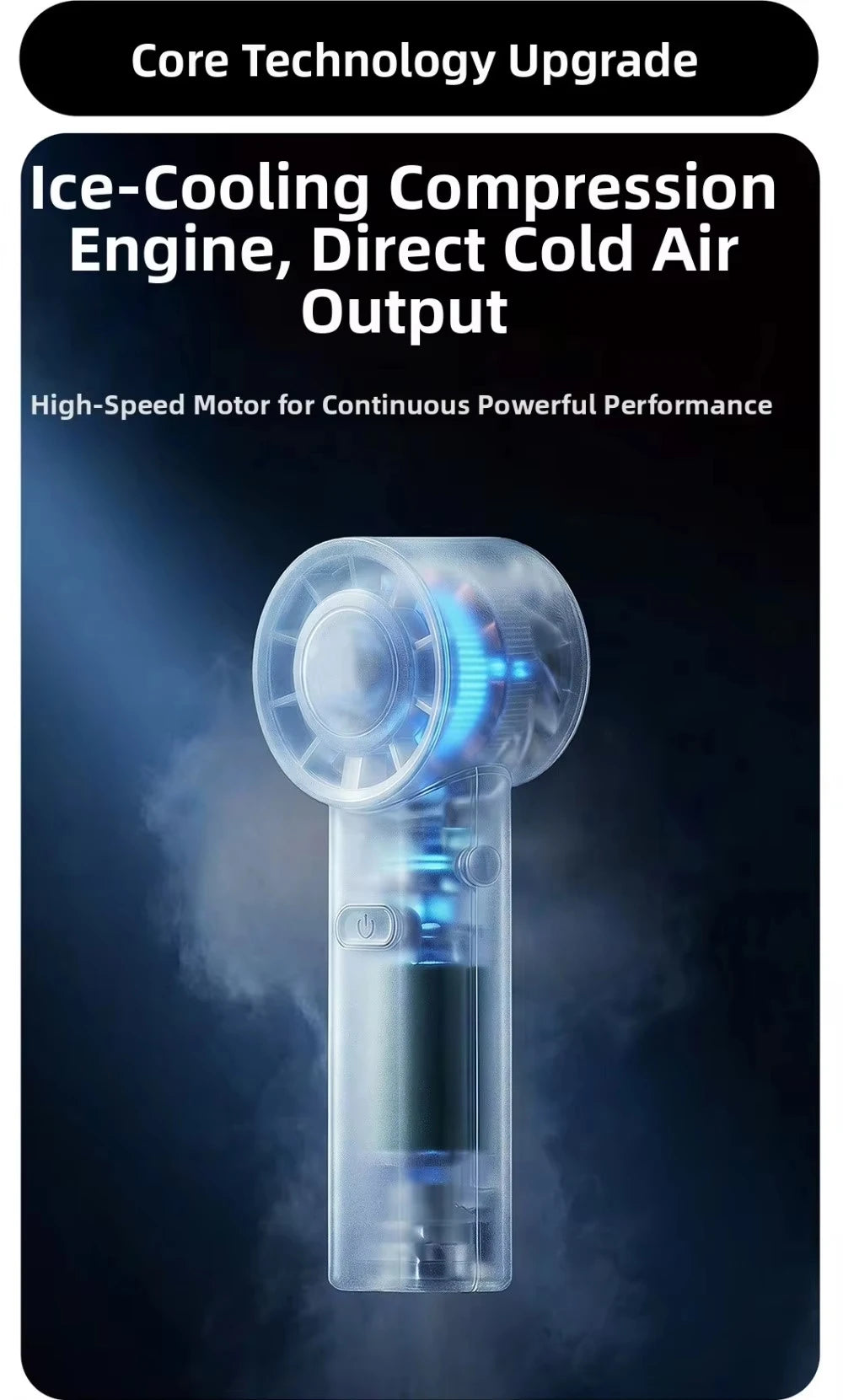 Mini Portable Neck Fan Foldable USB Rechargeable Handheld Fan Hands-Free Cooling for Travel Outdoor Summer