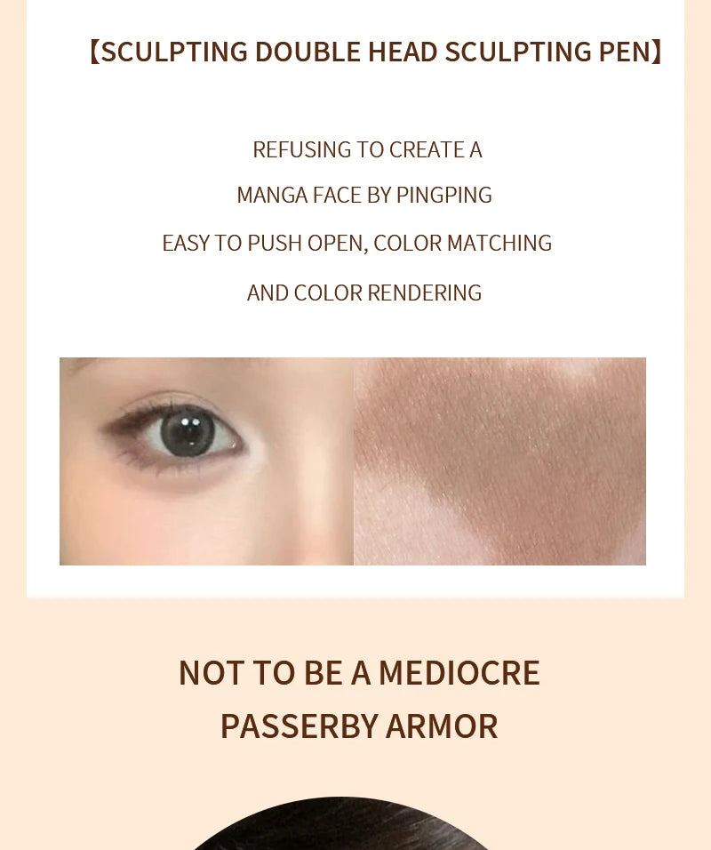 Herorange Valentine's Day Gift Contour Stick - 2-in-1 Nose & Face Sculpting Pen with Brush, Suitable for All Skin Types