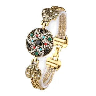 Exquisite Bohemian Colorful Bracelet Full of Diamonds Korean Style Geometric Alloy Jewelry for Women Fashionable New Arrival