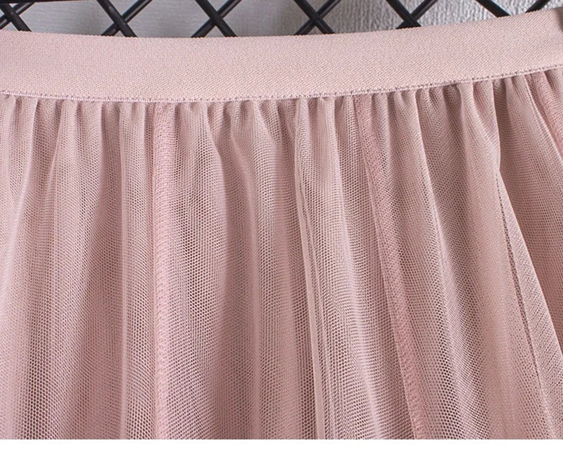 New large hem chiffon long skirt for women's Korean casual simple solid color three-layer A-line high waisted long skirt