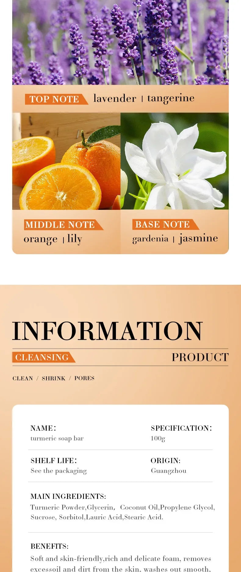 Natural Turmeric Soap Body Cleaning Lightening Dark Underarm Leg Bath Cleansers Brightening Face  Soap Tender Skin Care Beauty